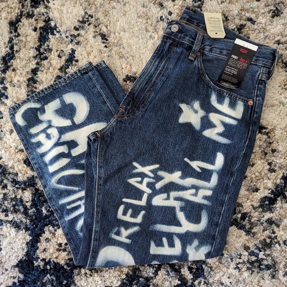 Levi's Other - LEVIS PREMIUM: STRAIGHT CROP INDIGO PATTERN JEANS SZ 36
